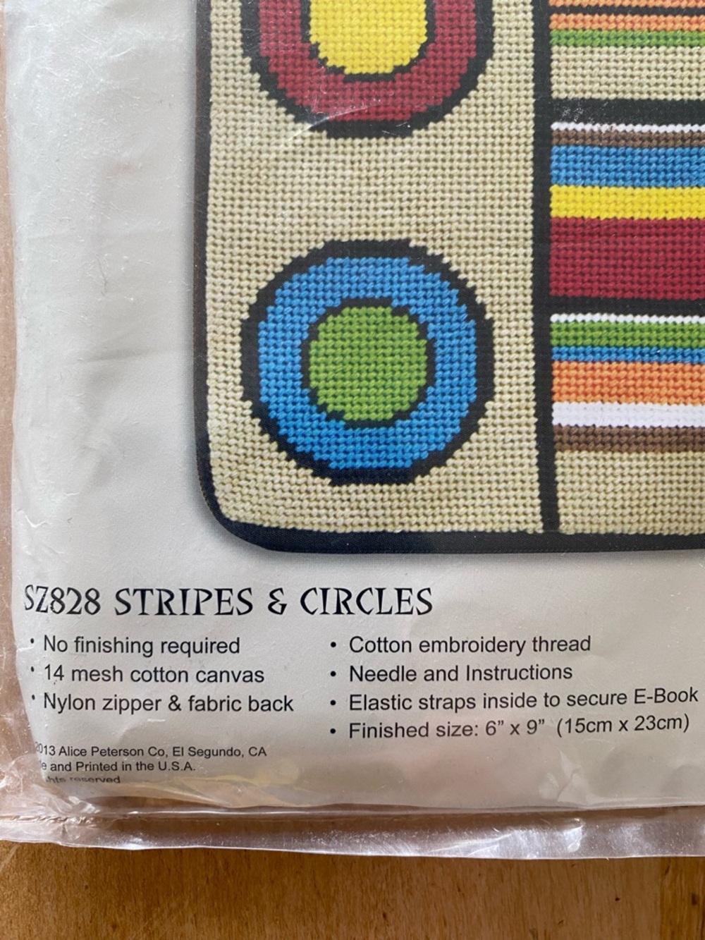 Stitch & Zip Needlepoint Kit. Case for Electronic Book (6” x 9” finished size) - Picture 3 of 10